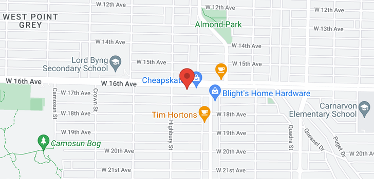 map of 3716-3718 W 16TH AVENUE
